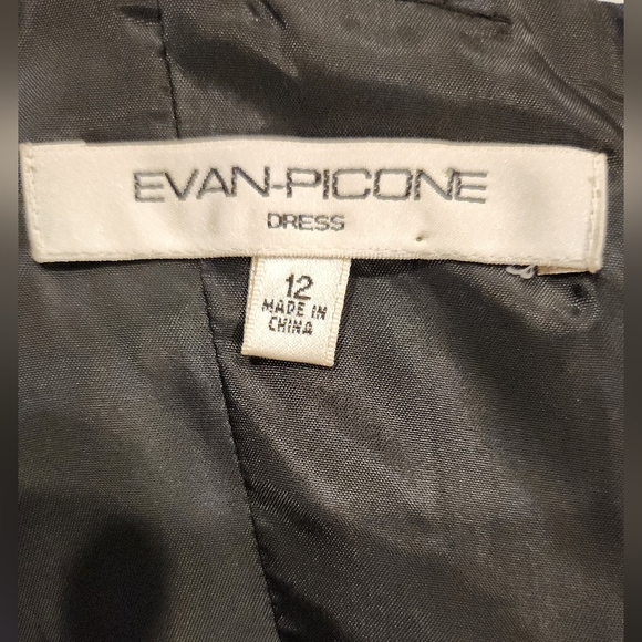 Evan Picone Black Cocktail Dress with Rhinestone Detail at Straps and Li… - Picture 7 of 8